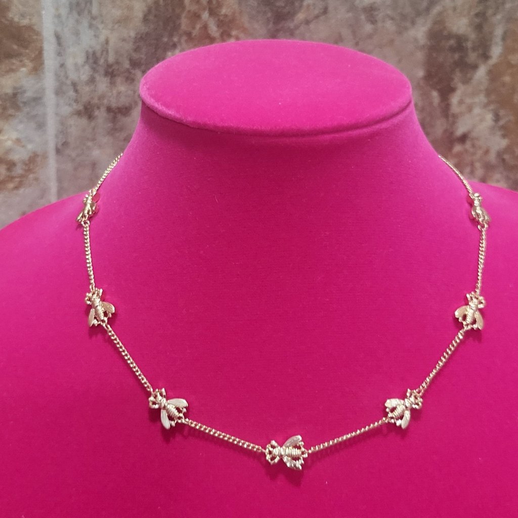 Park Lane Seven Bee Necklace Gold Tone